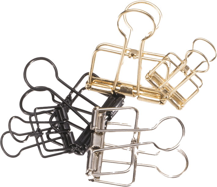 Bilde av BookBinders Wire clip M gull 10 stk i eske