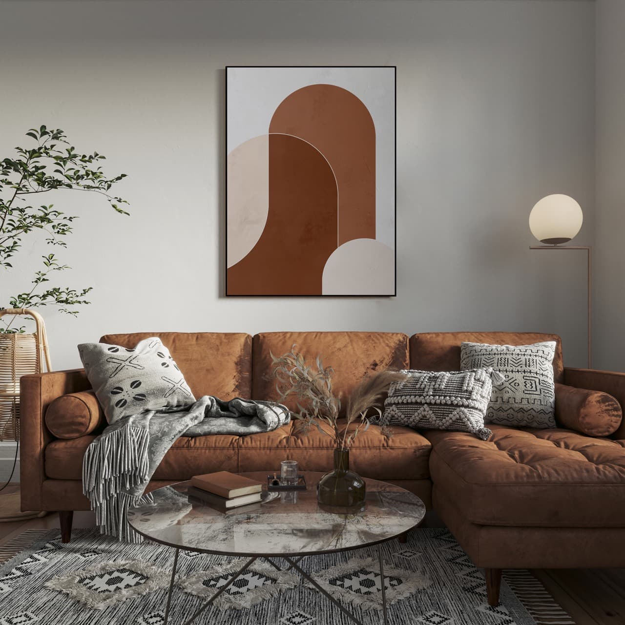 Bilde av Innrammet canvas Brown I 60x80