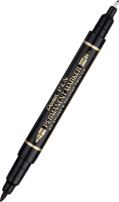Bilde av Pentel  N75W-A Twin Tip Marker 0,3/1,2mm Black