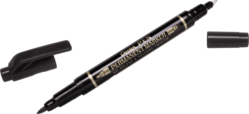 Bilde av Pentel  N75W-A Twin Tip Marker 0,3/1,2mm Black