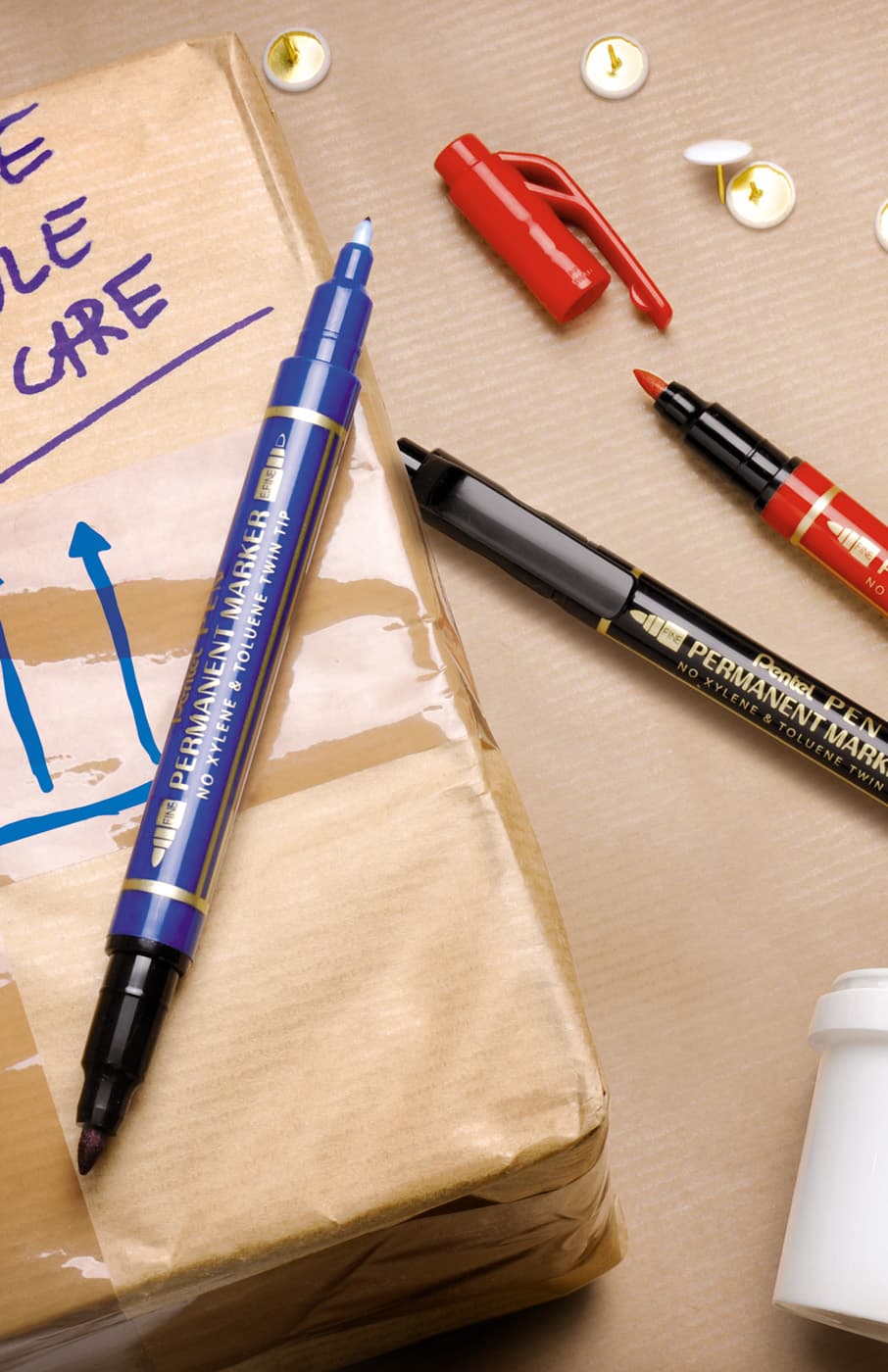 Bilde av Pentel  N75W-A Twin Tip Marker 0,3/1,2mm Black