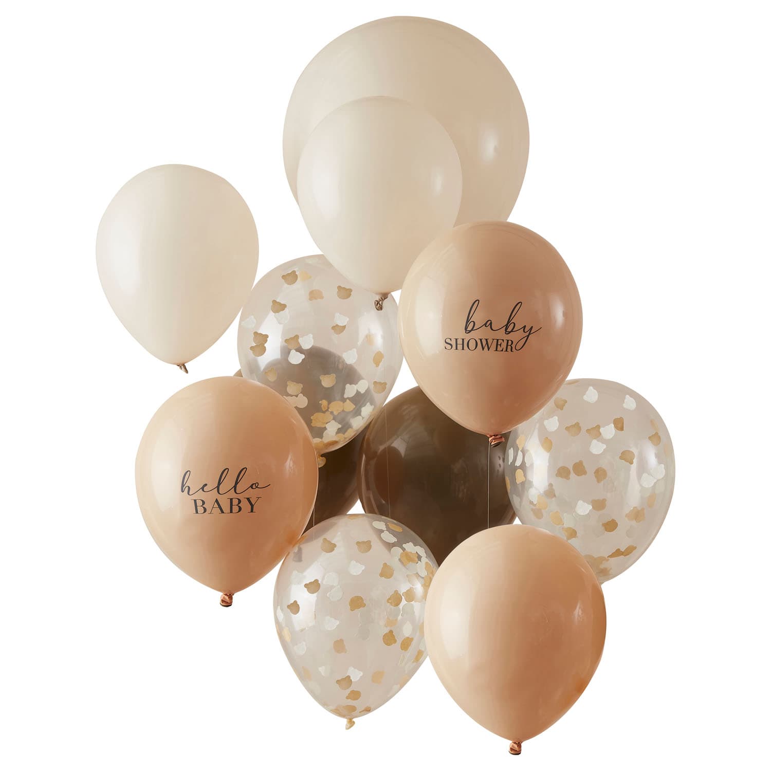 Bilde av Mix ballonger i beige med tekst hello baby