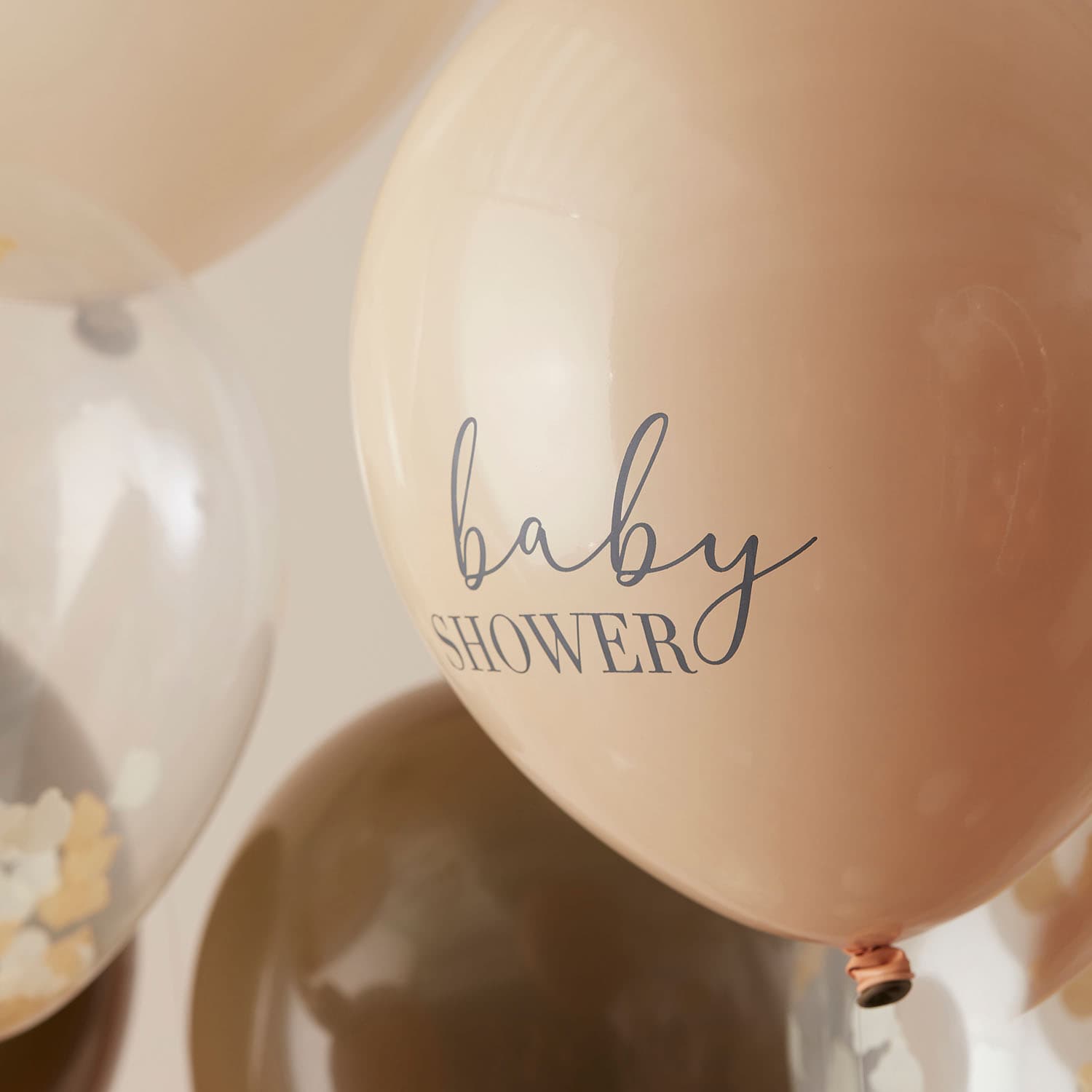 Bilde av Mix ballonger i beige med tekst hello baby