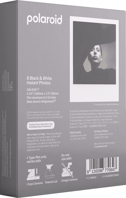 Bilde av POLAROID B&W FILM FOR I-TYPE - Utgått dato
