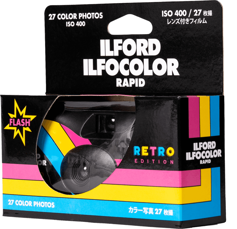 Bilde av ILFORD ILFOCOLOR SINGLE USE CAMERA RAPID RETRO EDITION - Utgått dato