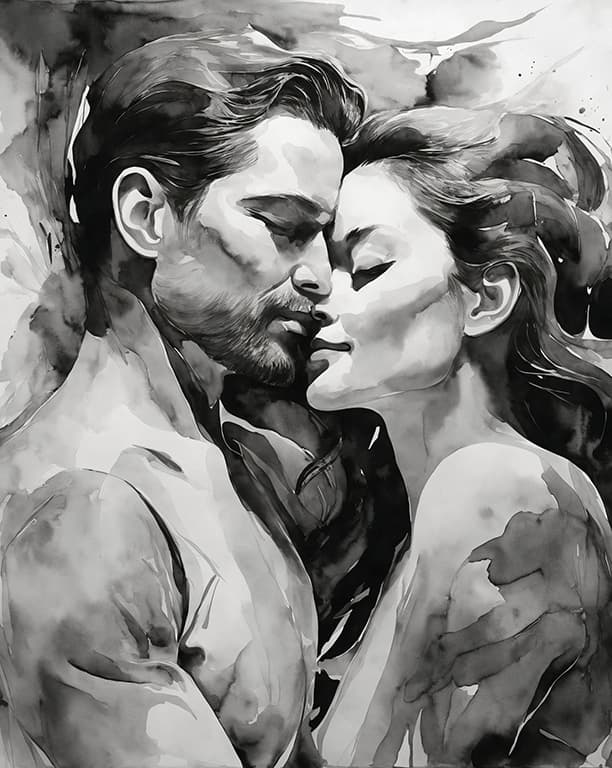 Bilde av Plakat - Monochromatic Embrace