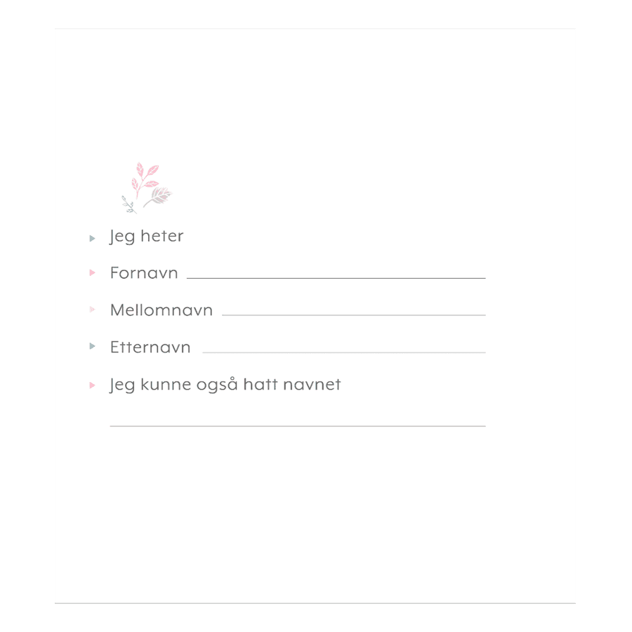 Bilde av Babyalbum med norsk tekst og hvite sider