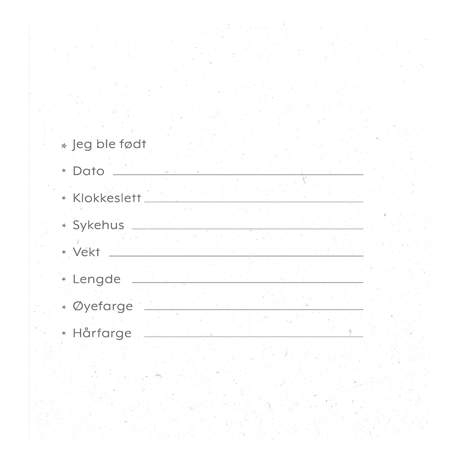 Bilde av Babyalbum med norsk tekst og hvite sider