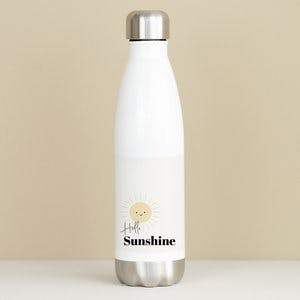 Hvit metall flaske  - Hello sunshine