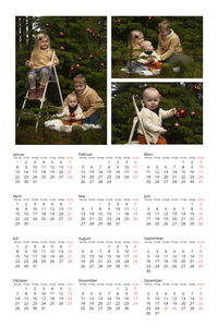Plakatkalender | Liten (A4) | Klassisk hvit