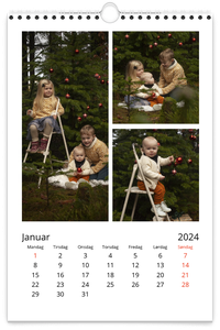 Veggkalender | A4 | Klassisk hvit